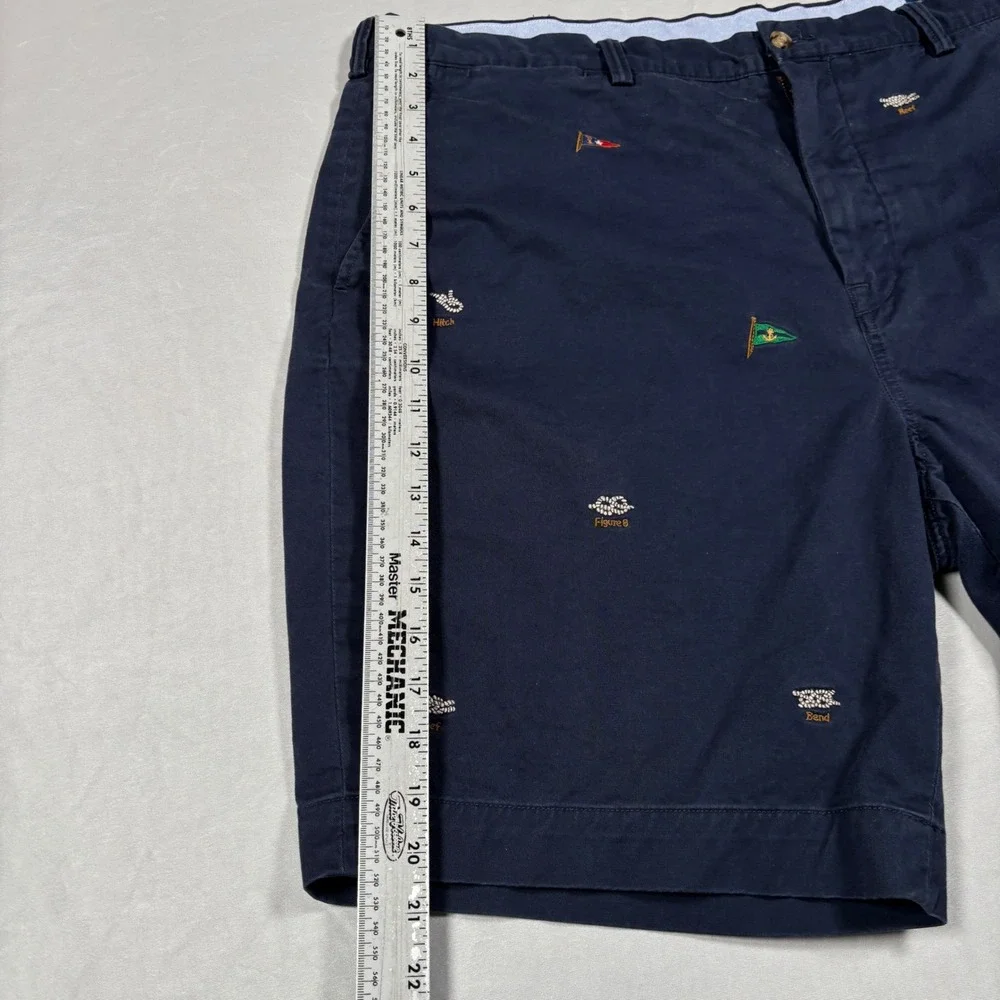 Polo Ralph Lauren Shorts Mens 40 Navy Nautical Embroidered Sailing Chino Stretch